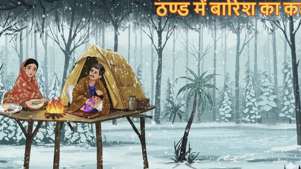 ठण्ड में बारिश का कहर | Thand Me Barish Ka Kaher | Gareeb Par Barish Ka Kahar | Hindi Kahani |