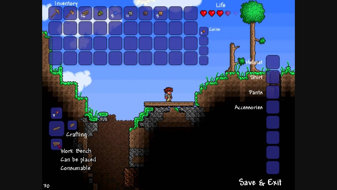 Terraria Tutorial - Episode 1 - Beginning, Building a Shelter
