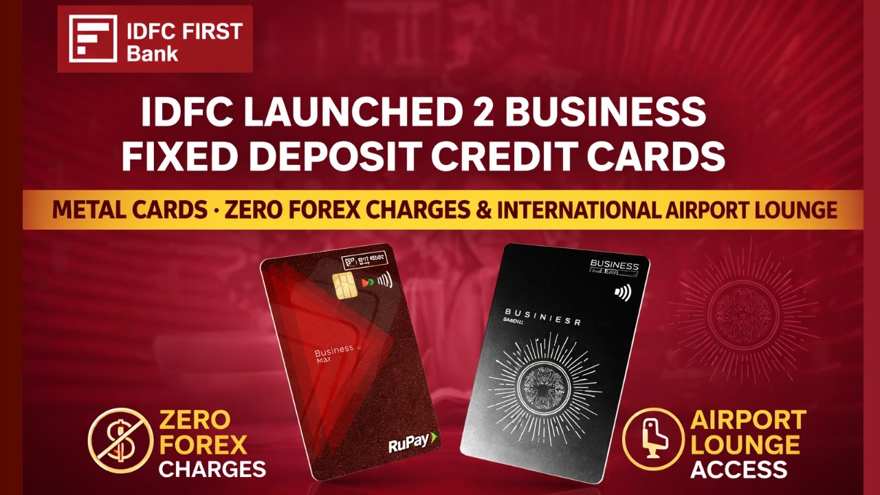 IDFC BANK LAUNCHED 2 NEW BUSINESS FD CREDIT CARDS - NO INCOME PROO - INTERNATIONAL AIRPORT LOUNGE ?