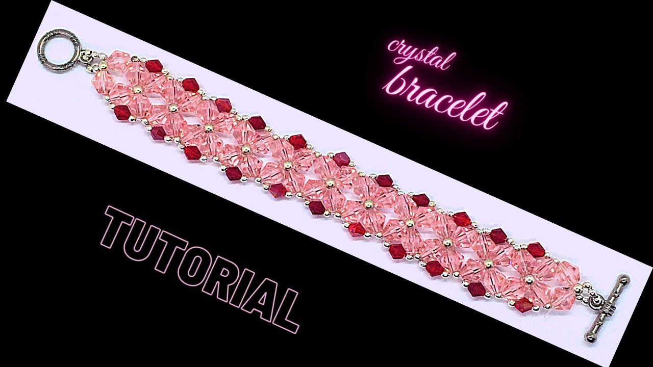 How to make crystal bracelet. beading patterns for beginners. easy beading tutorial
