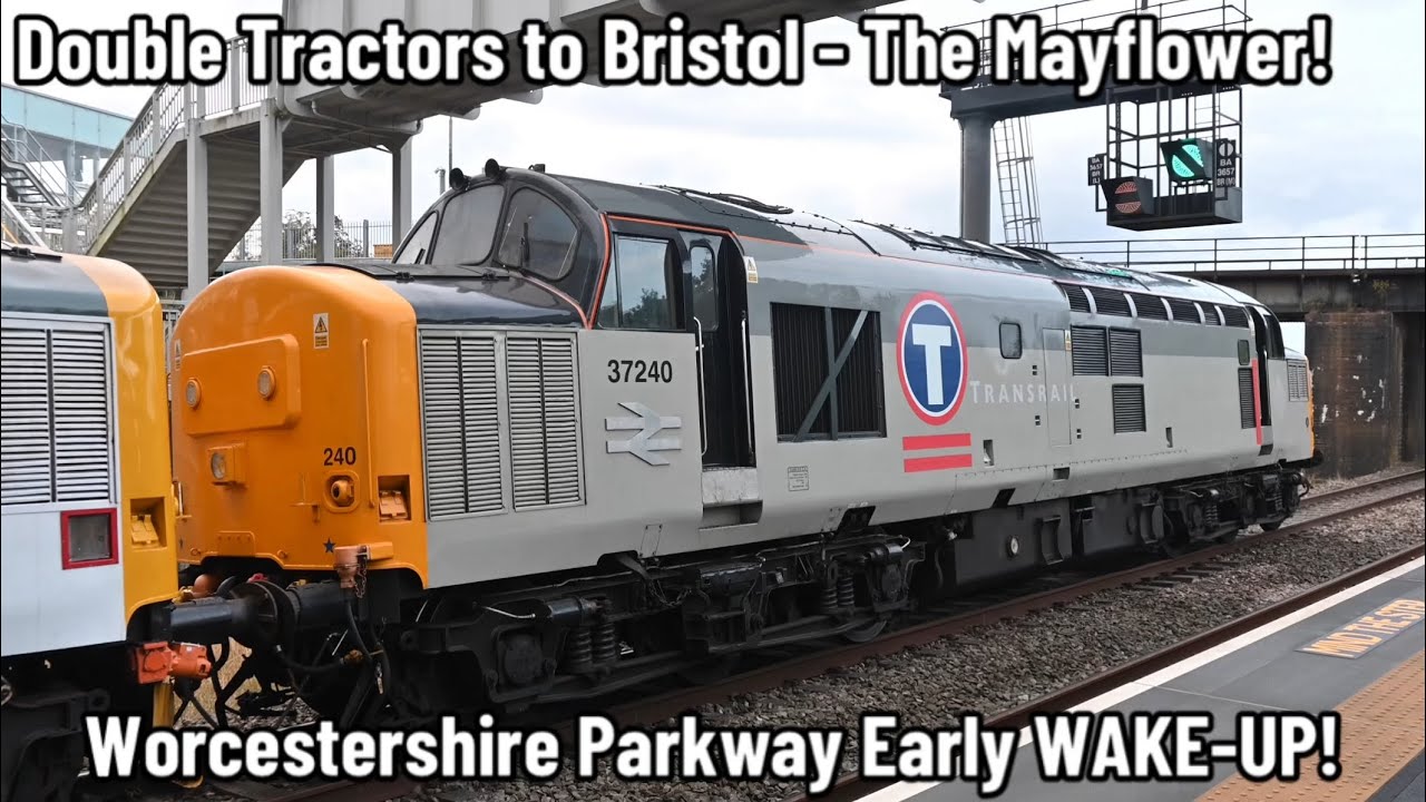 The Mayflower Railtour – Class 37s 37240 & 37418 at Worcestershire Parkway + 66660 at Cheltenham Spa