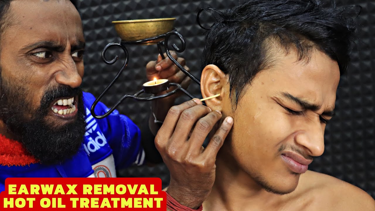 Ear Cleaning & Earwax Removal by Master Tapas | Hot Oil Neck & Ear Massage | Neck Cracking | ASMR
