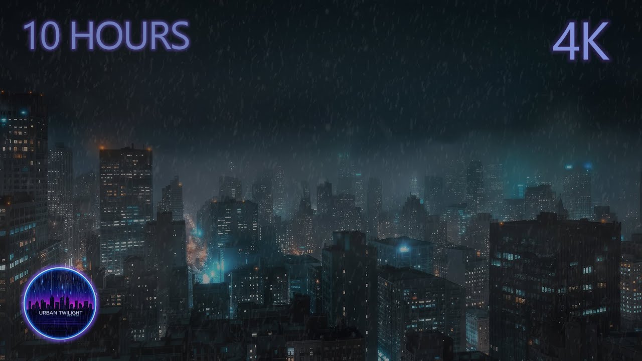 City Snowfall at Night | 10 Hours of Soft Snow & Urban Calm