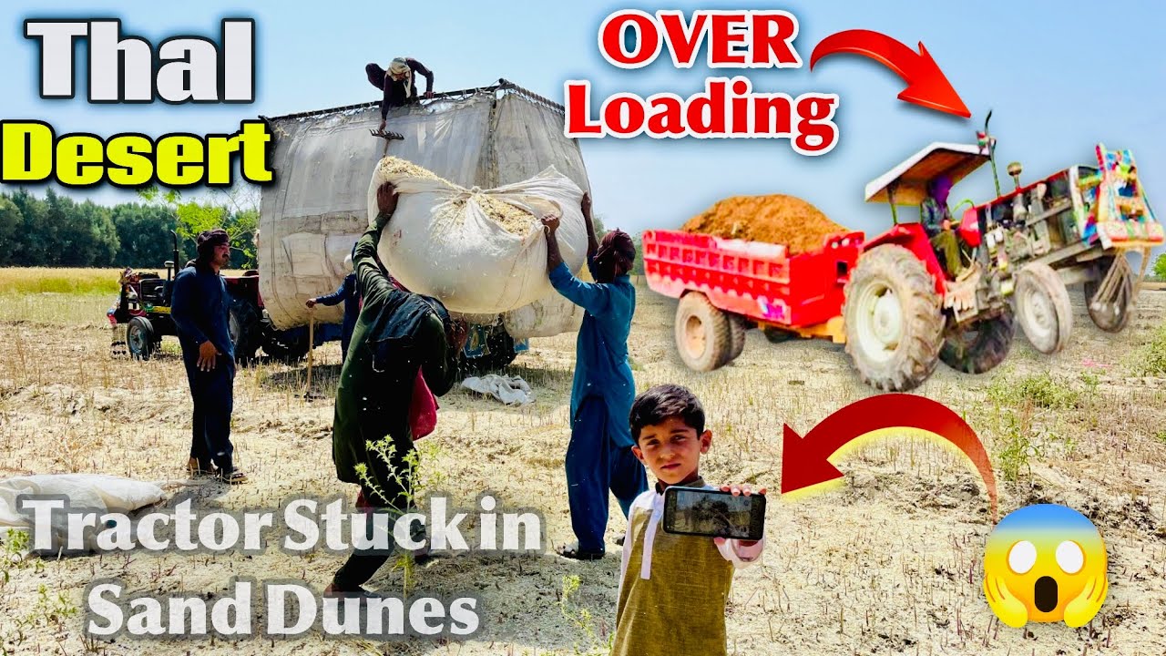 Tractor Stuck in Sand Dunes 😱 -- Pakistan Village Desert Vlog