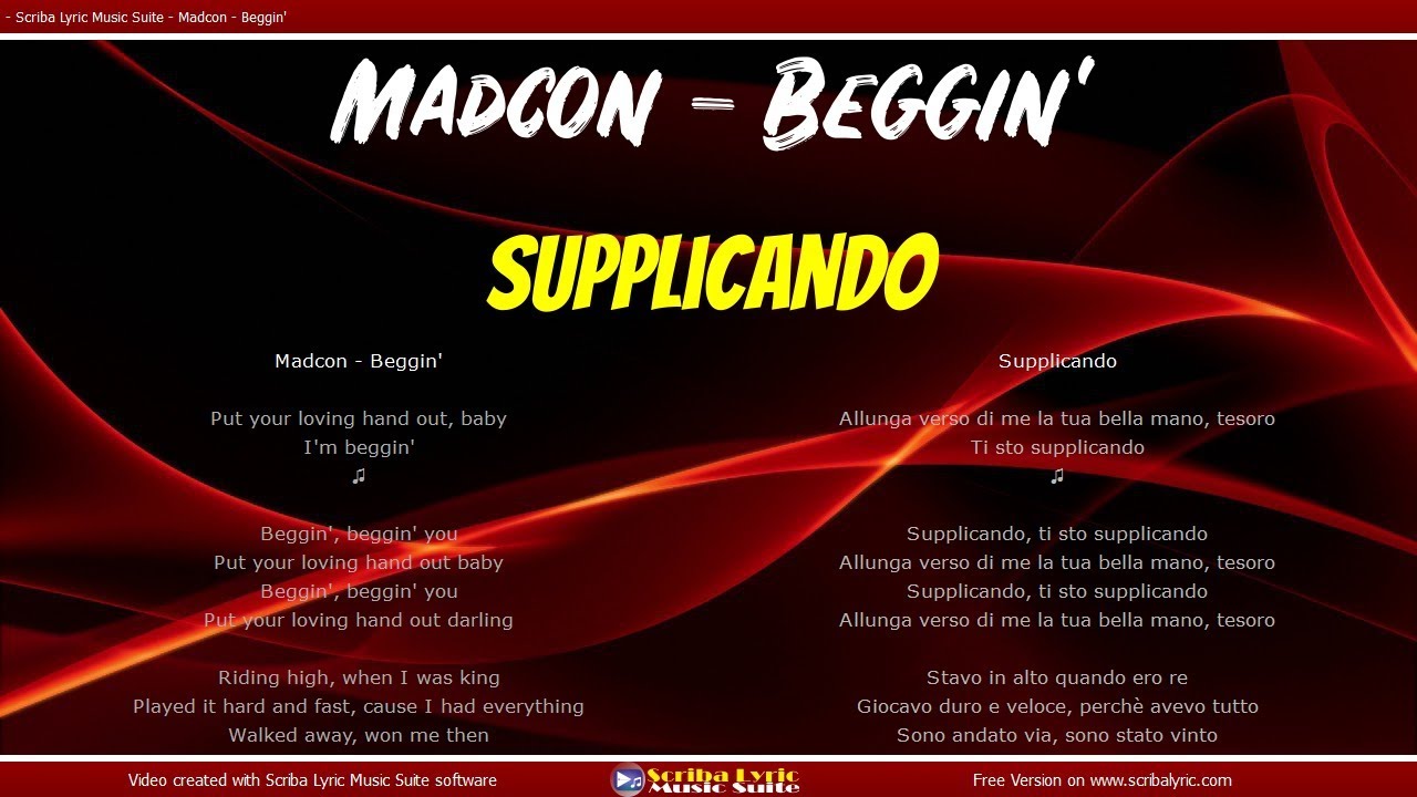 Madcon - Beggin' - Traduzione Italiano || Inglese (Testi paralleli)