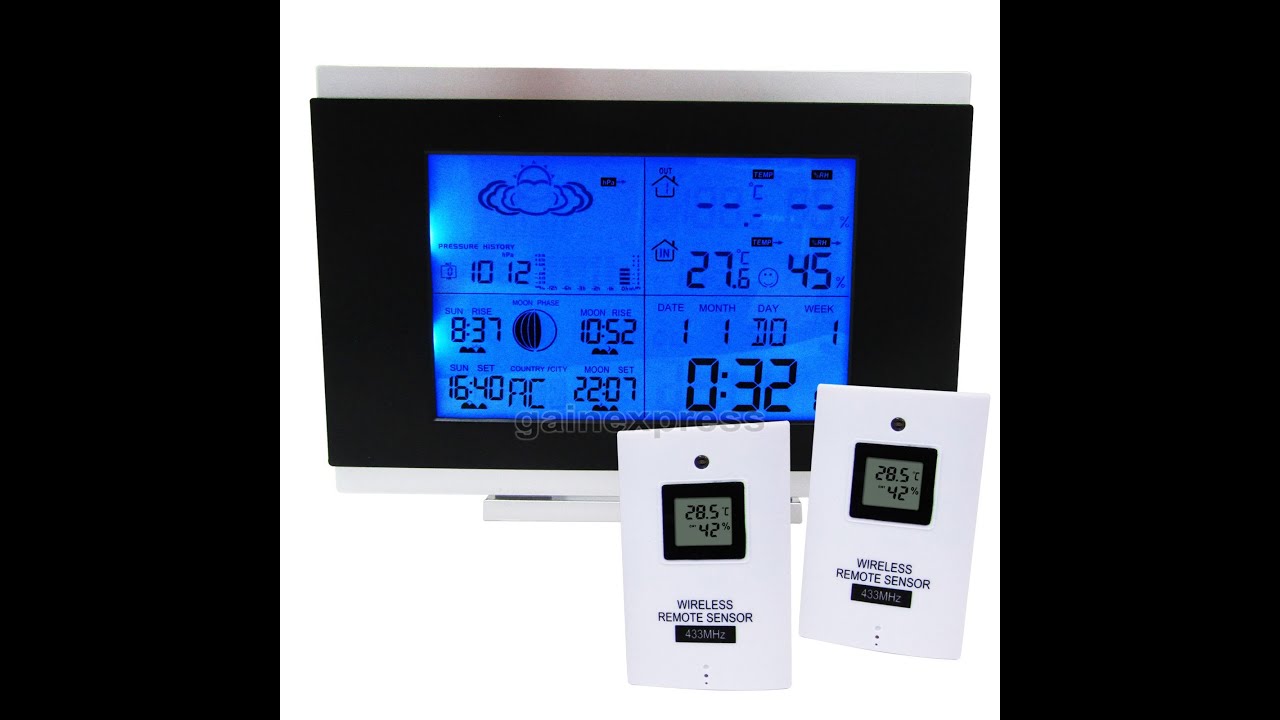 Wireless Indoor Outdoor Weather Station Thermometer + 2 sensors