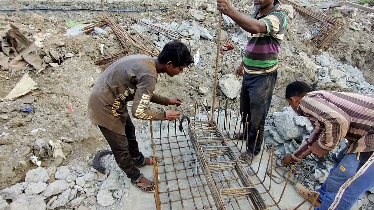 Pile Cap Column Installment steel Reinforcement work process # Pile Cap  Me Kaise provide karte hain