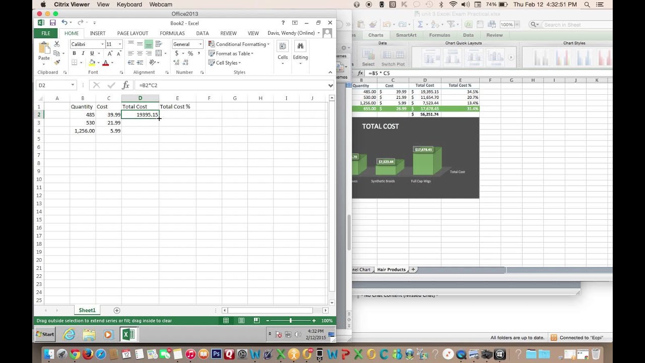 How to Use the Fill Handle to Copy Formulas Using Excel 2013