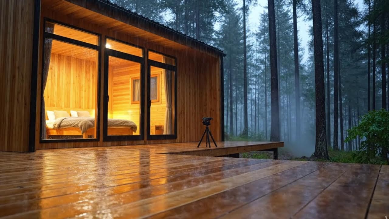 🔴 LIVE Realistic Rain Ambience by the Cabin – Pure Peace