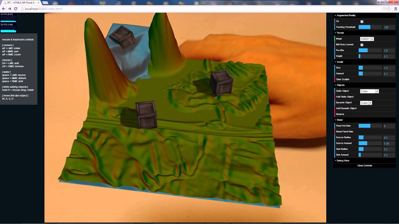 Interactive HTML5 Augmented Reality Flood Simulation