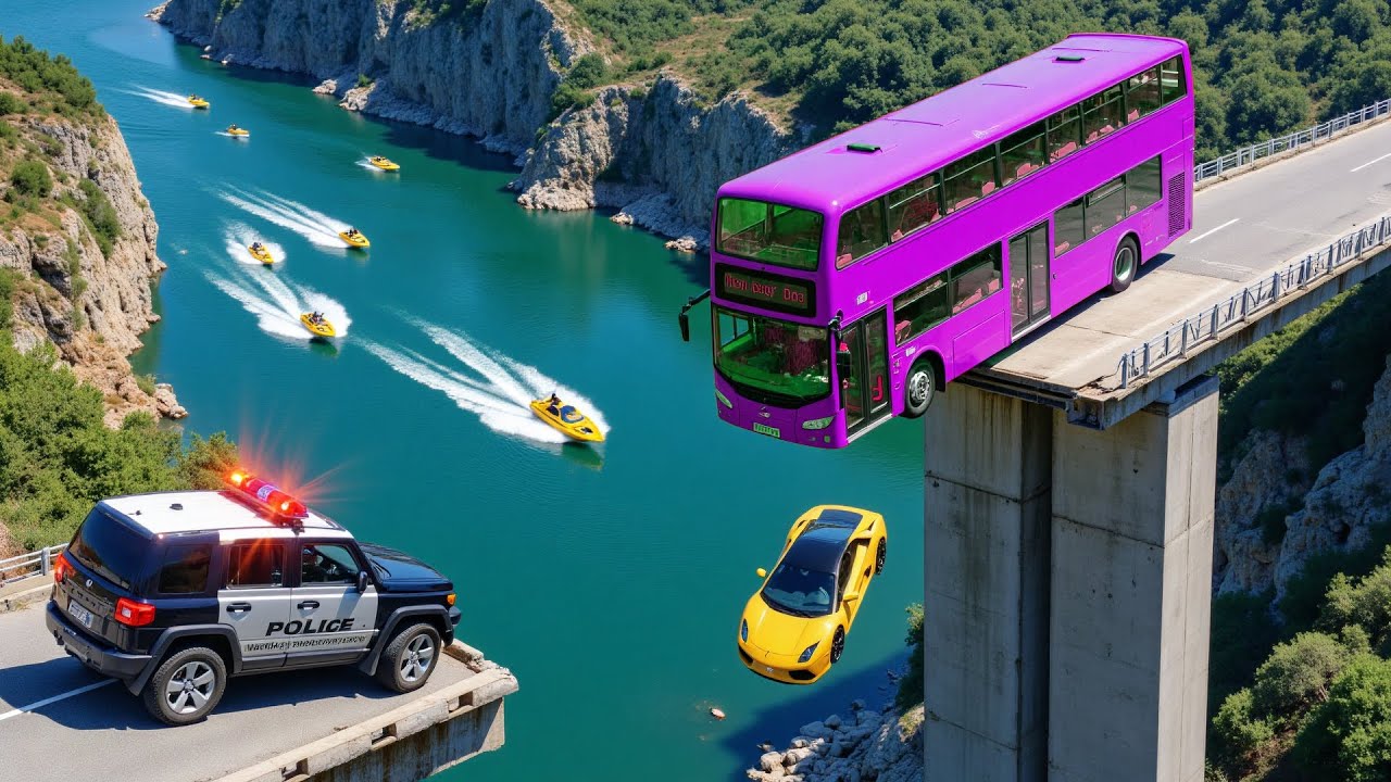 Cars vs COLLAPSE Broken Bridge #1 - BeamNG.drive Fails & Crashes 2025!