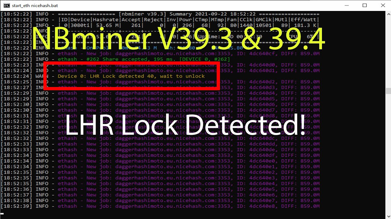 LHR Lock Detected! NBminer 39.3 and 39.4 Release Notes