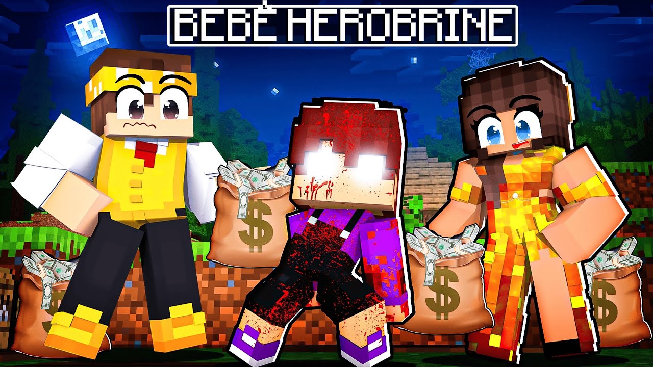 FAMÍLIA RICA ADOTOU o BEBÊ HEROBRINE no minecraft