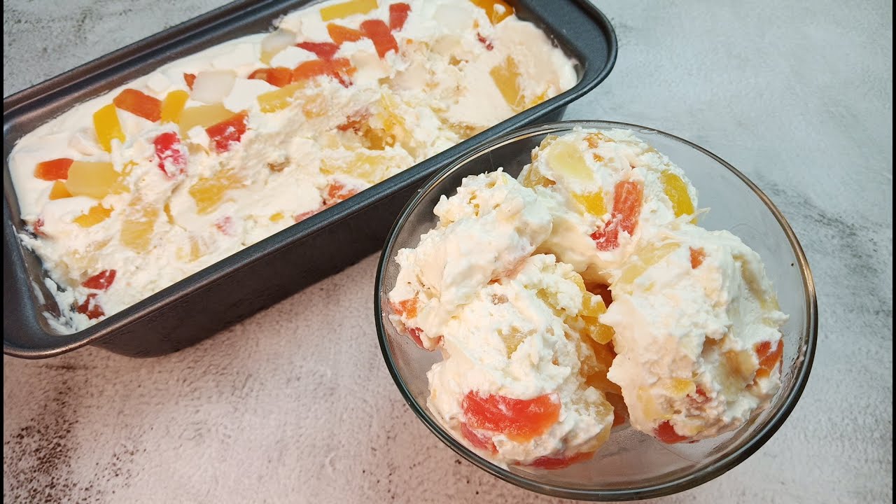 Fruit cocktail ice cream | 3 ingredients only without machine