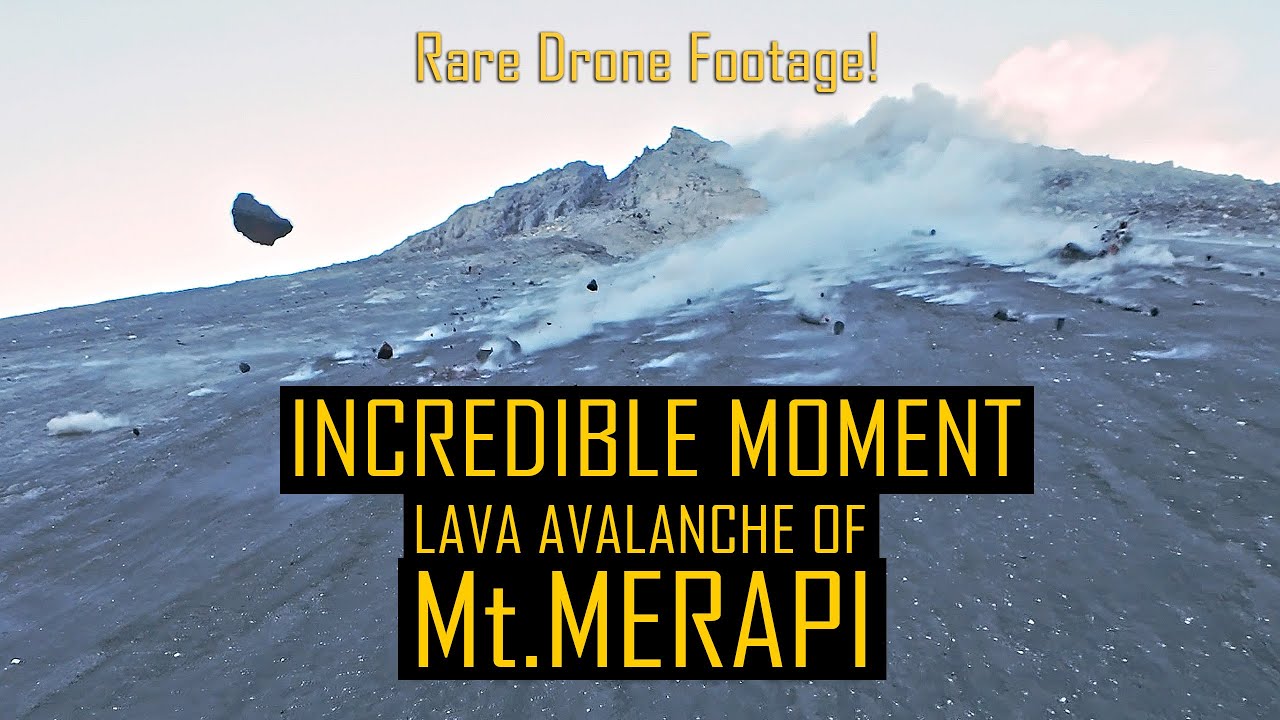 BRUTAL!! MOMEN GUGURAN LAVA MERAPI PALING NGERI DARI KAMERA DRONE !!!
