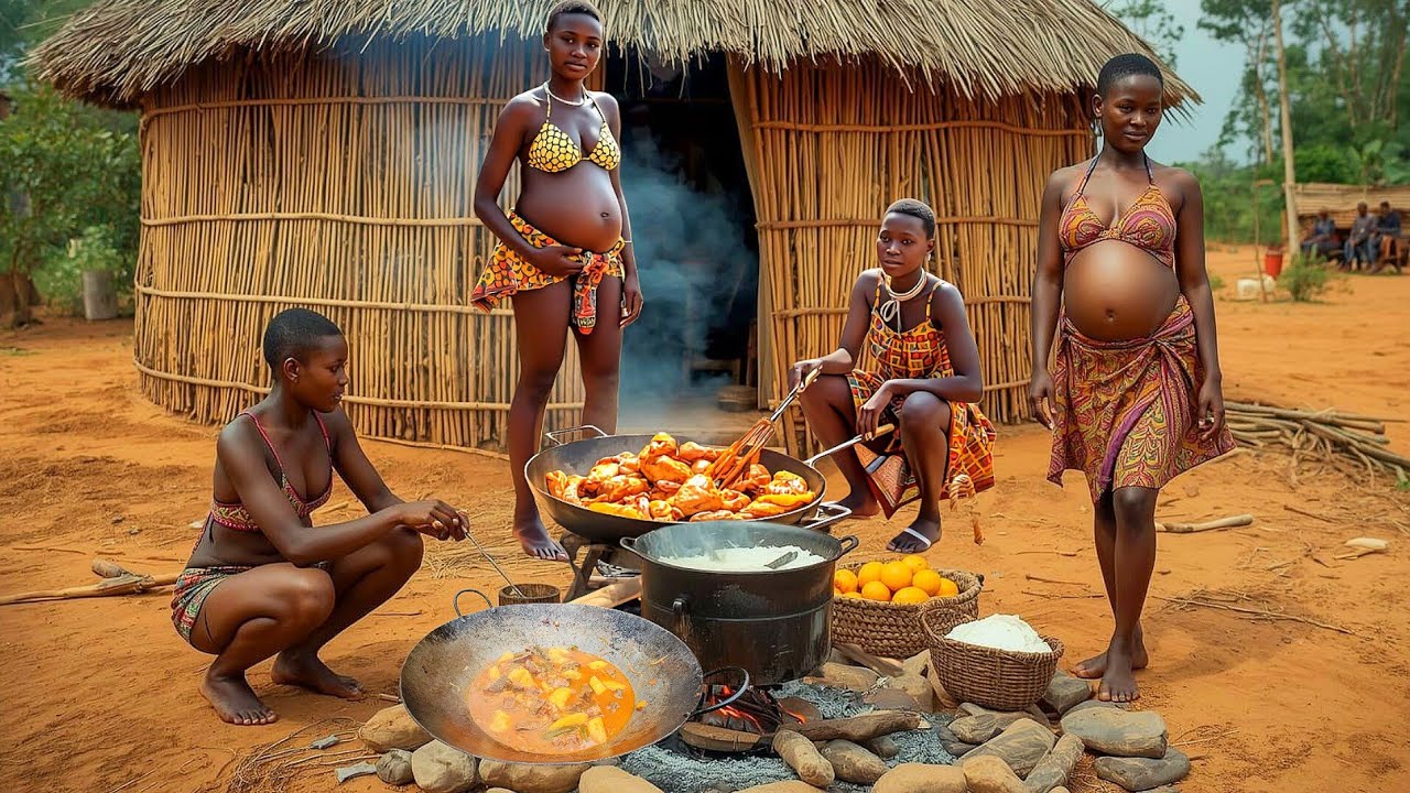 Quick But Mouthwatering Dinner Recipe In Our African Village Home With Our Africa Hardworking Wives 