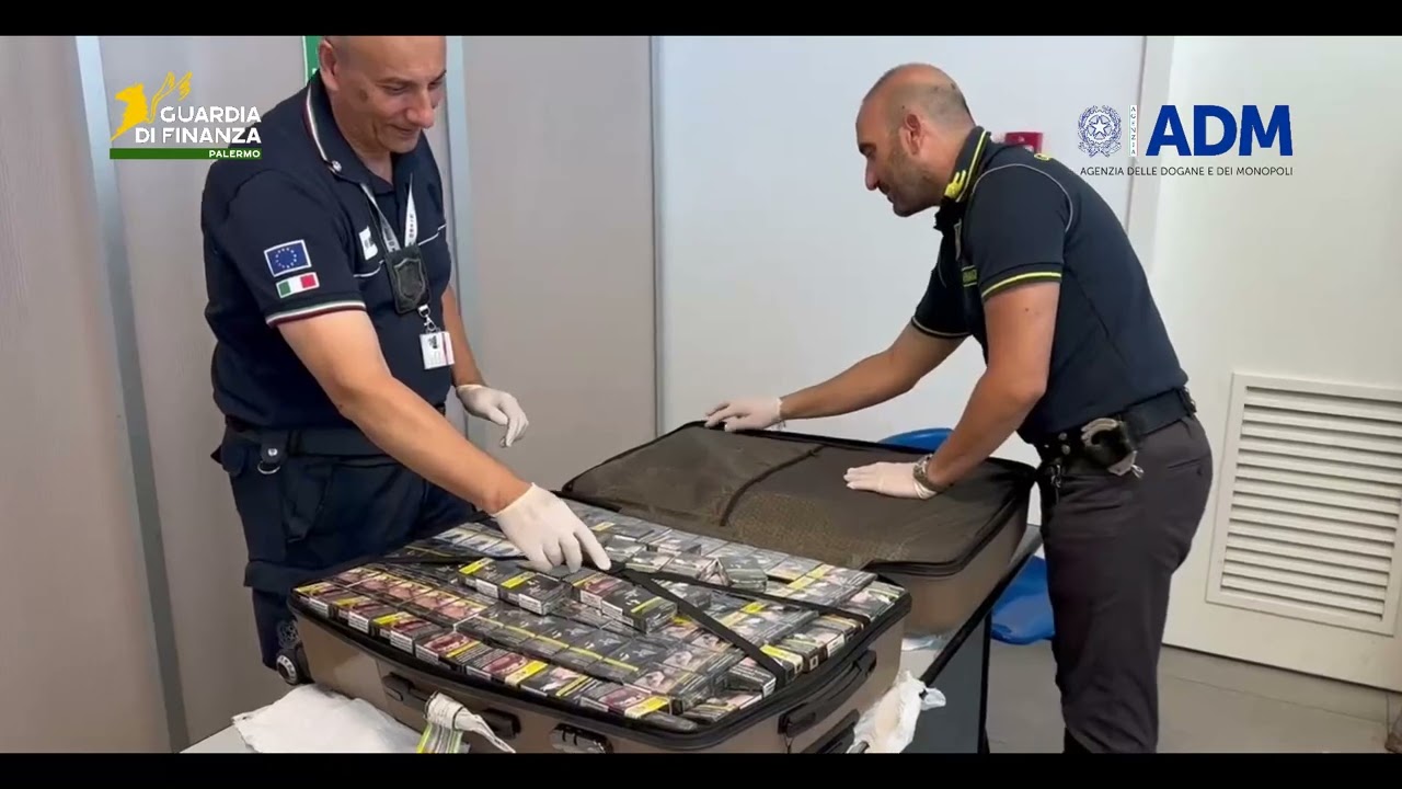 Maxi sequestro di sigarette di contrabbando all'Aeroporto di Palermo