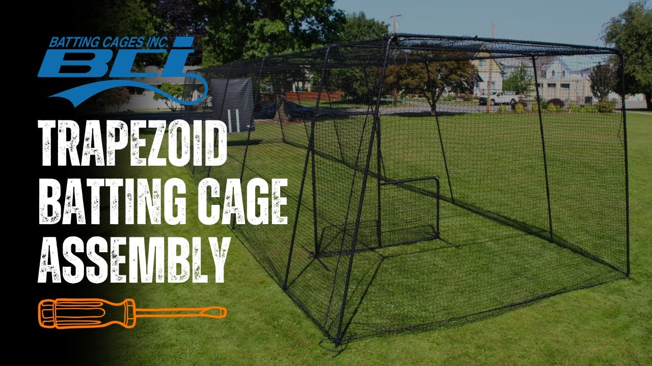 Trapezoid Freestanding Baseball & Softball Batting Cage Assembly