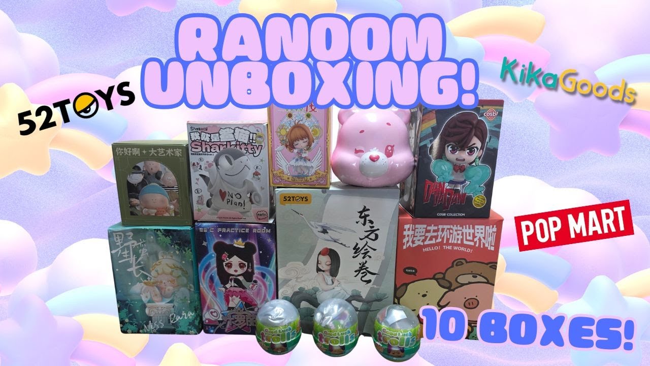 Распаковка случайных Mysteryboxes! KIKAGOODS, POPMART, 52TOYS! @kikagoods @yukamonsters