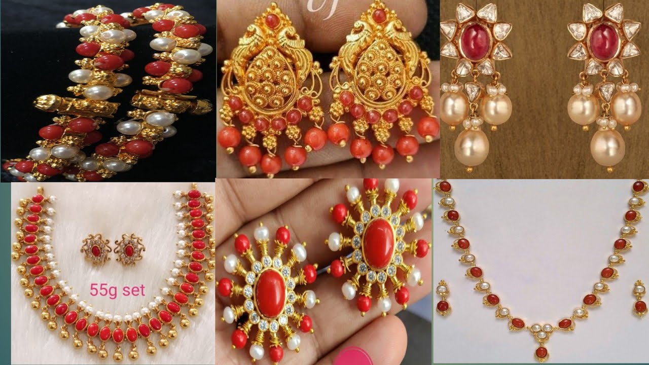 Gold Corel jewellery designs with weight || Corel jewellery collection|| gold jewellery ideas