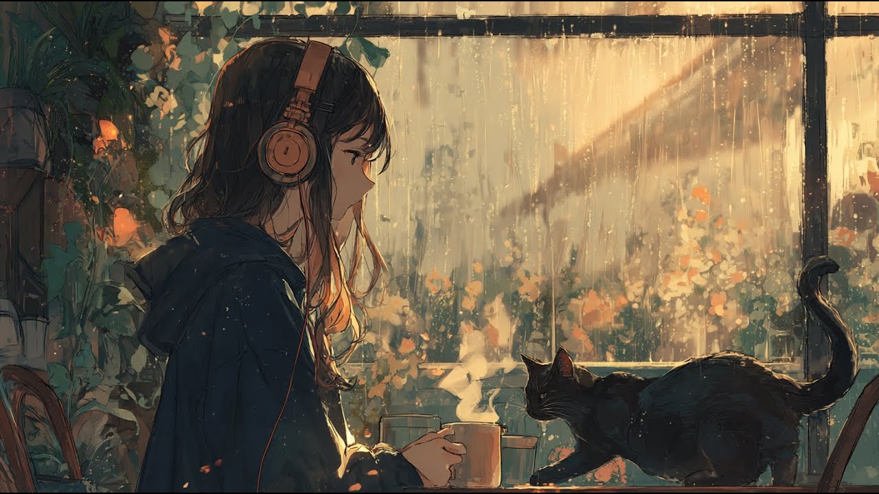 Rainy Cafe Lofi ☕🌦️ Morning Calm Study Beats (No Vocals) | Soft Drizzle & Fresh Focus