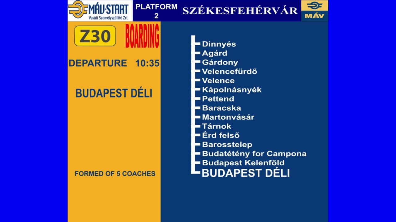 Székesfehérvár 3. rész, MÁV, hangos utastájékoztatás, Szalóczy Pál
