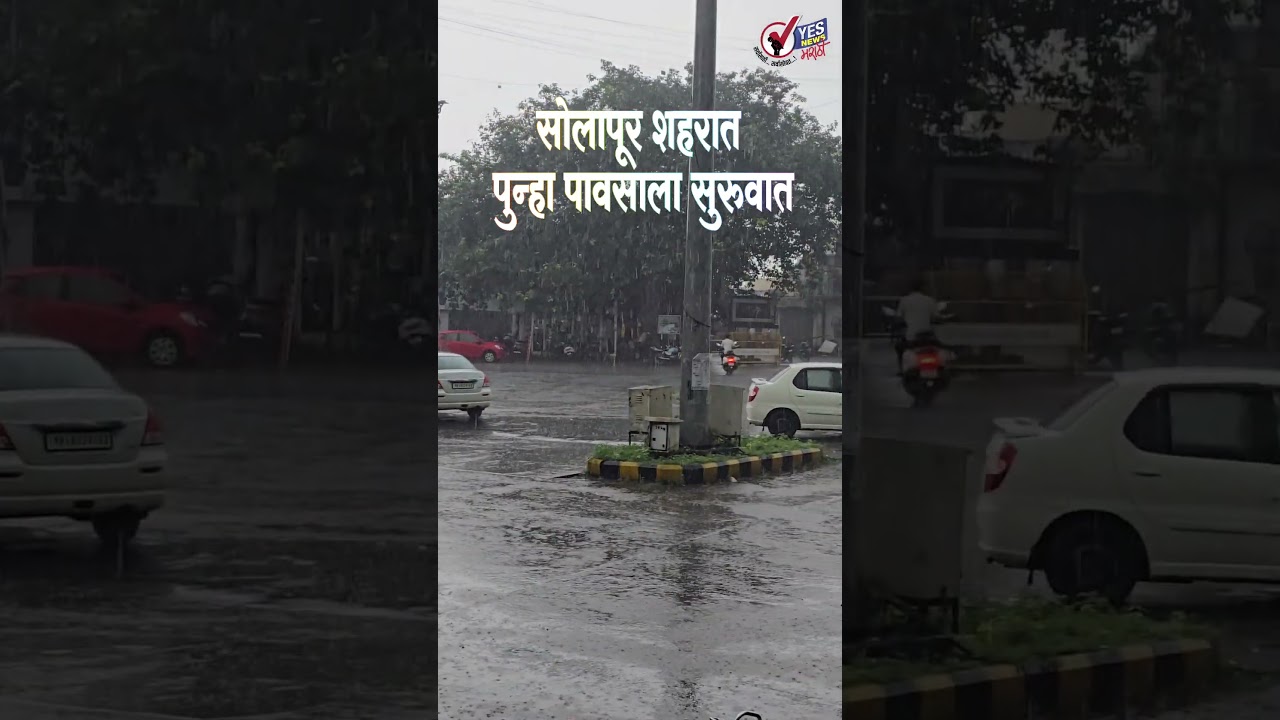 एका दिवसाच्या विश्रांतीनंतर सोलापूर शहरात पुन्हा पावसाला सुरुवात | Solapur News | Solapur Rain News