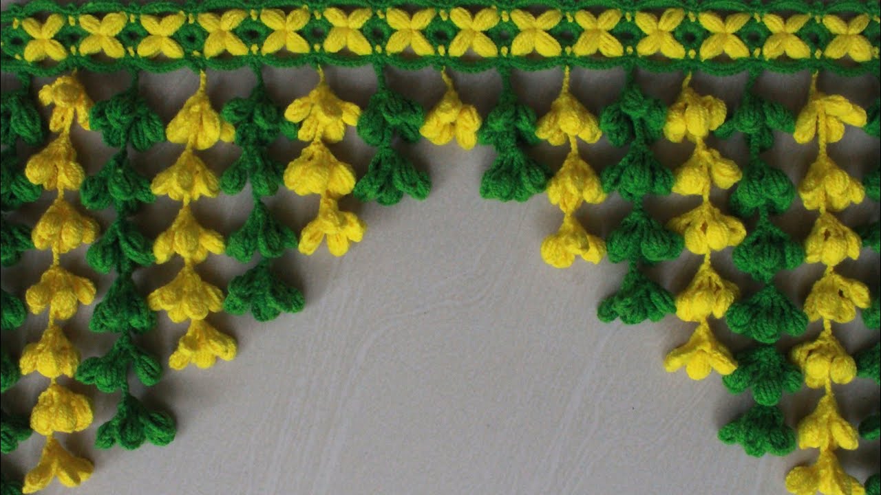 Beautiful and easy toran design#Crochet door hanging  toran#सुन्दर तोरन बनाएँ#How to make toran