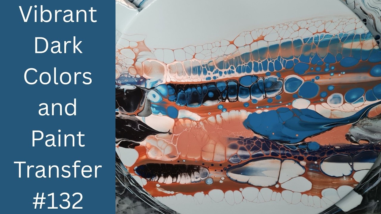 Vibrant Dark Colors and Paint Transfer❤️‍🔥Pouring Acrylics❤️‍🔥HaAppy Flow  #132 #fluid #pouring #fyp