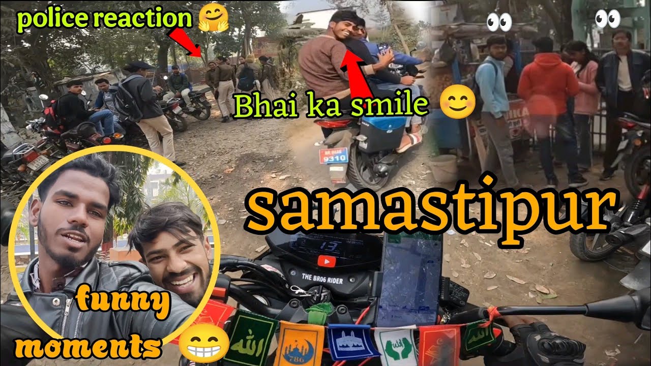 Police reaction 🤗।  Bhai ka smile। Funny moments। samastipur #viral#motovolgger#vlog#rider #reaction