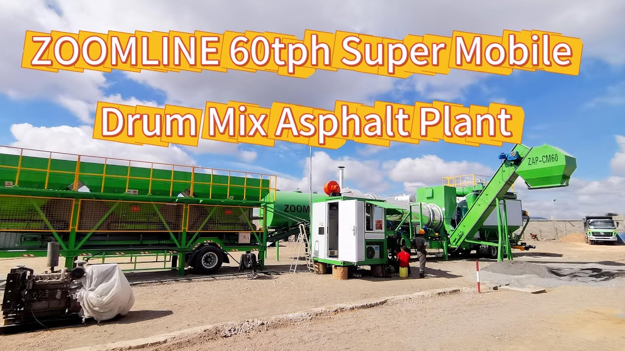 ZOOMLINE 60TPH Super Mobile Drum Mix Asphalt Plant