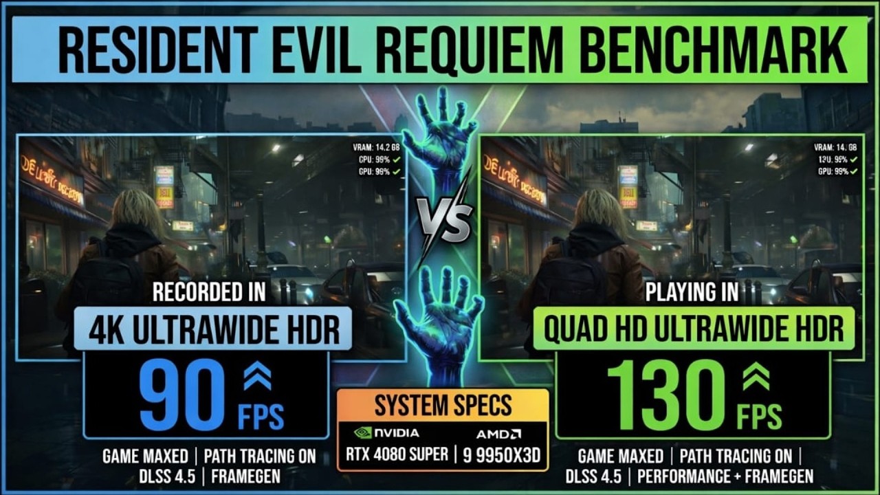 Resident Evil Requiem: RTX 4080 Super l Ultra Settings [Path Tracing] [Ultrawide HDR]