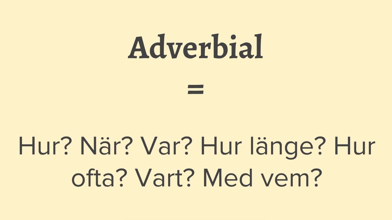 Grammatik - Lektion #2 Satsdelar