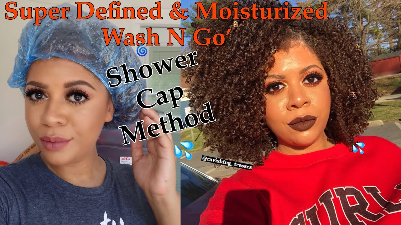 How I Get A Super Defined & Moisturized Wash And Go For A Week+ Using The Shower Cap Method