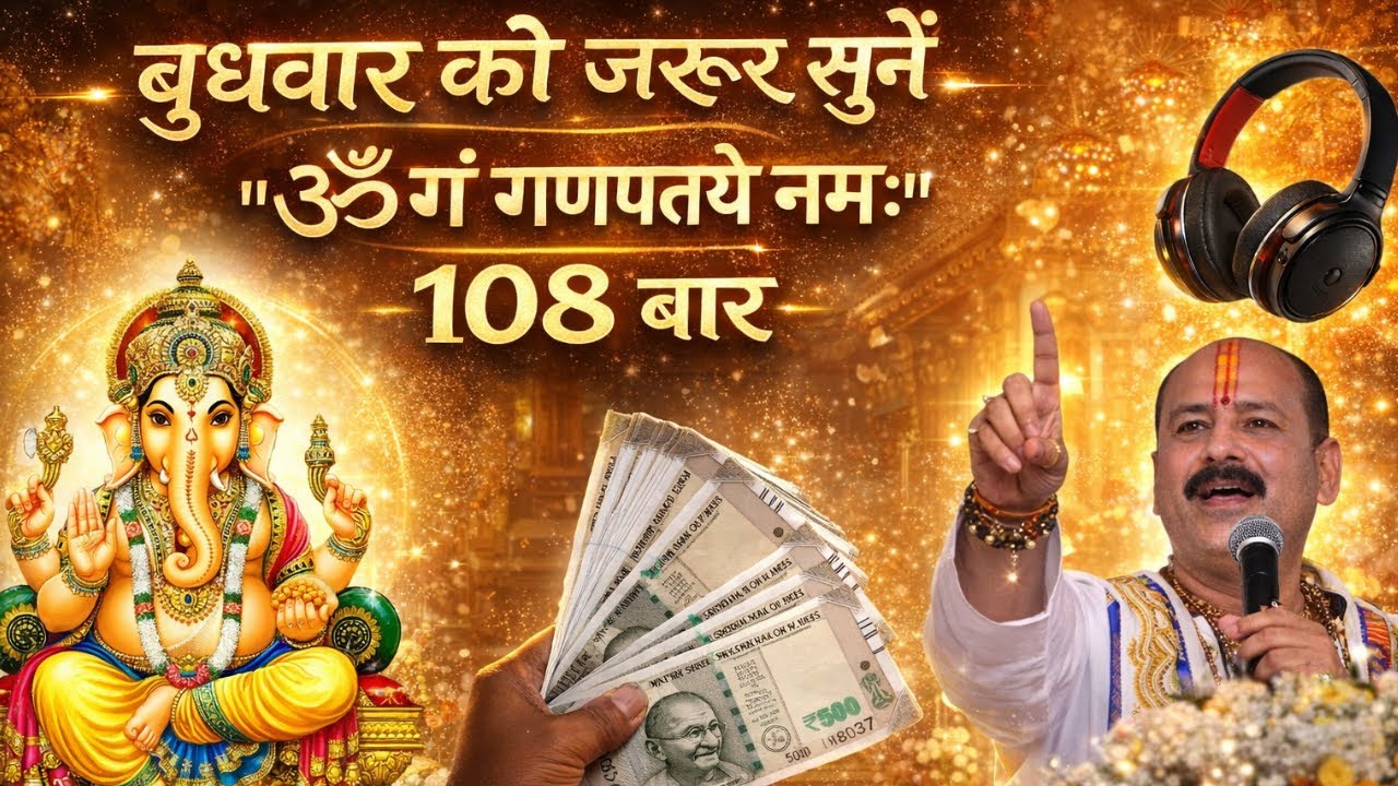 ॐ गं गणपतये नमः | 108 बार शक्तिशाली गणेश मंत्र | सभी बाधाओं का नाश करने वाला