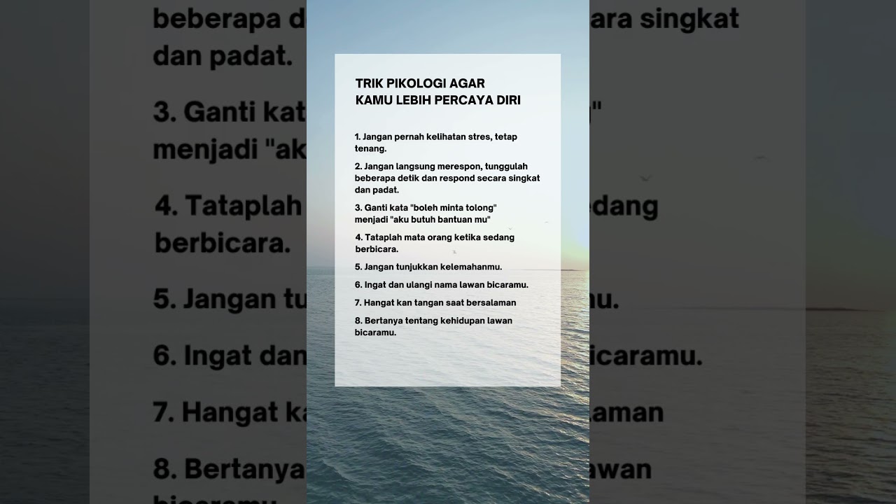 trik psikologi agar kamu lebih percaya diri #trikpsikologi #percayadiri  #inspirasistory