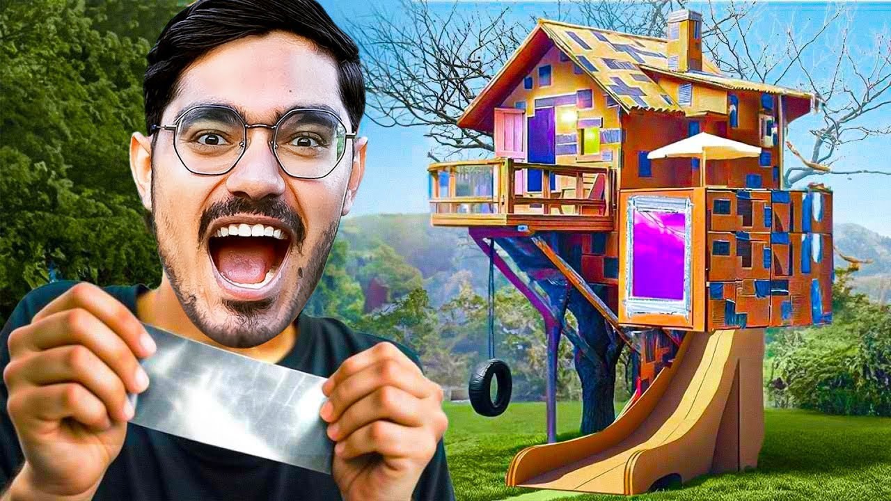 Living 24 Hours in Tree House Challenge   पहेली बुझाओ काम चलाओ   Challenge Gone Crazy
