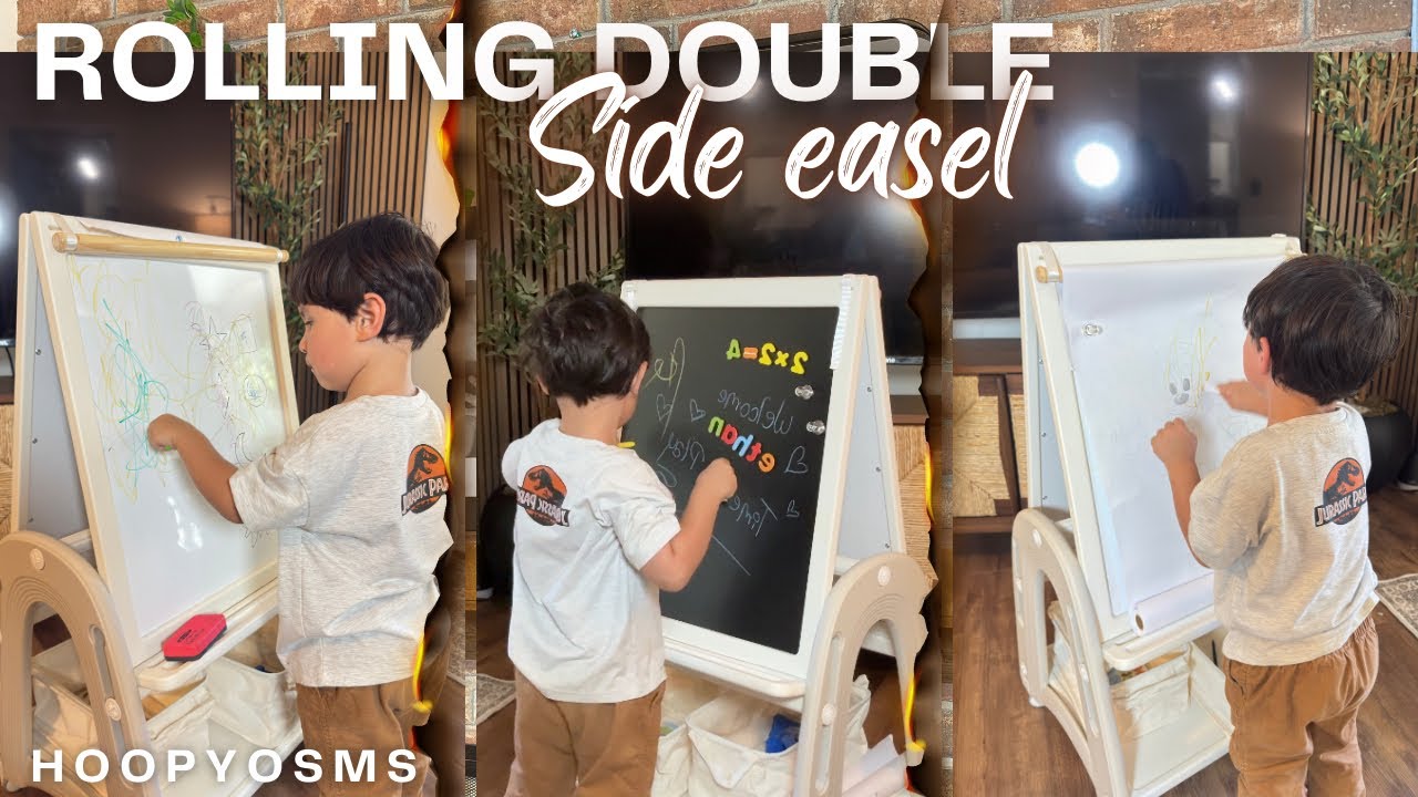  Rolling double sided easel for kids 