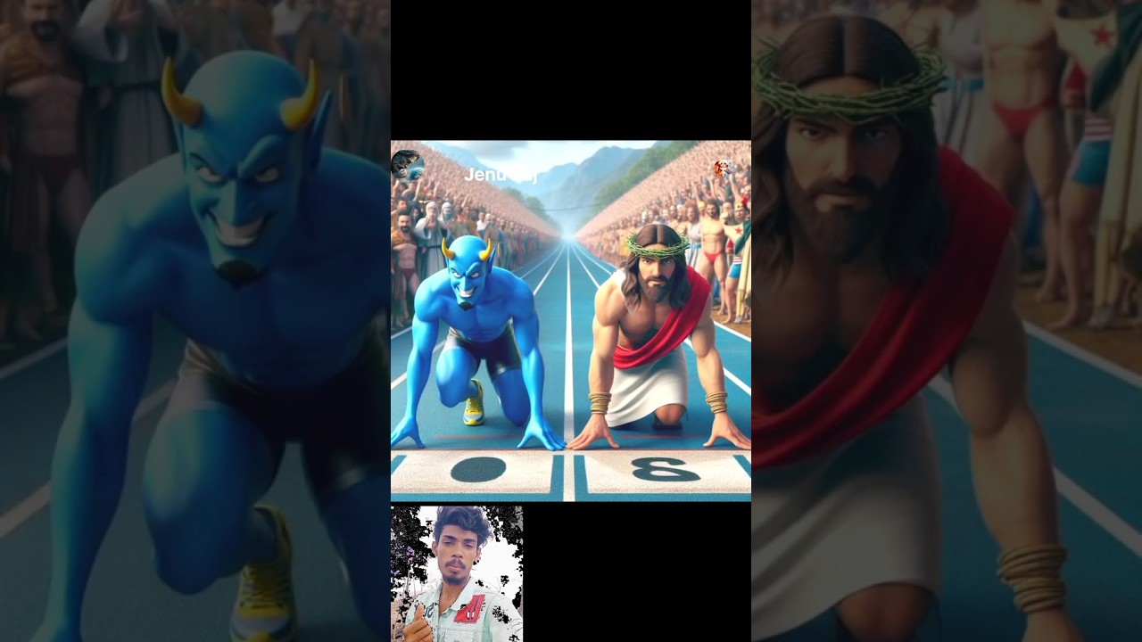 Jesus God vs devil race #devil #jesus #edit