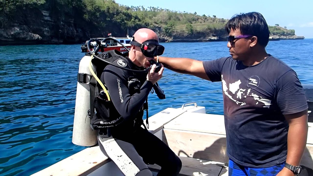 backwards from the boat for PADI