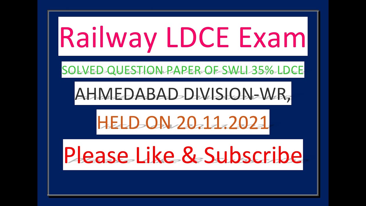 STAFF & WELFARE INSPECTOR 35 % AHMEDABAD DIVISIION 20112021
