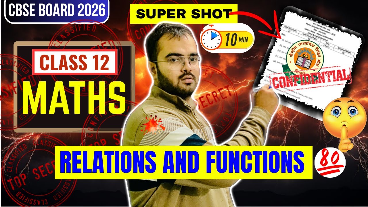 RELATION AND FUNCTIONS | Class 12 | ONE SHOT | MP BOARD | LECTURE 4 🔥
