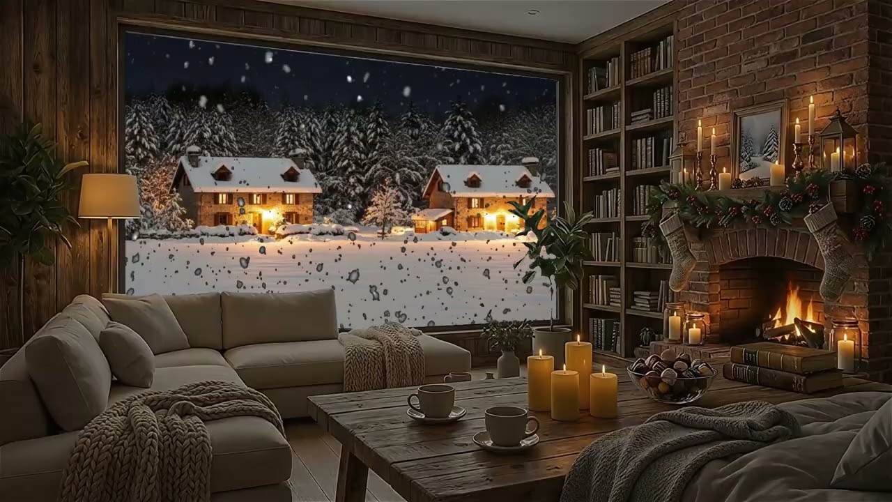 Warm room Winter Fireplace 2026 | Relaxing Piano Music & Crackling Fire for Sleep & Calm