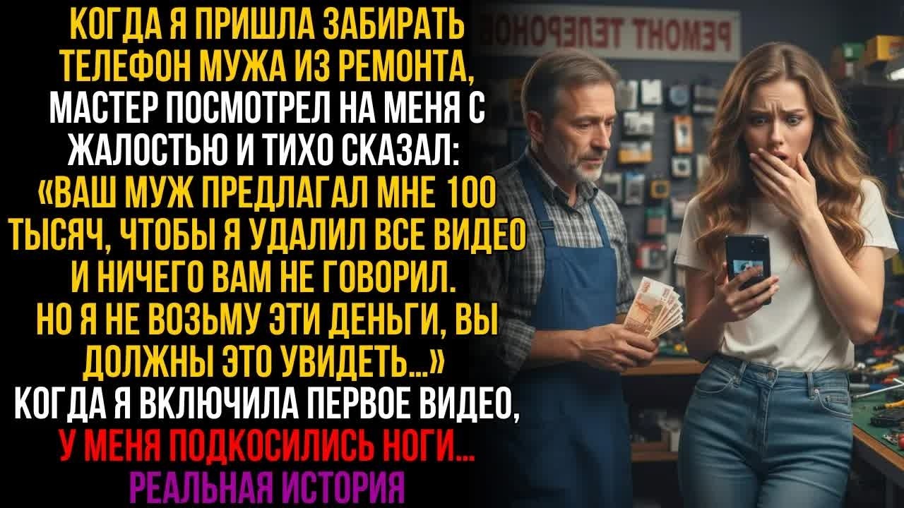 ＂Ваш муж платил за мое молчание＂ — шепнул мастер. Я включила видео, и у меня подкосились ноги!