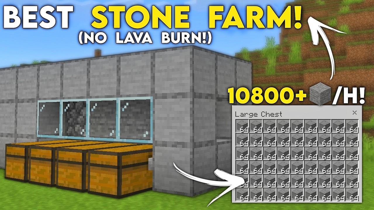 NEW 26.13 STONE FARM in Minecraft Bedrock! (10800+/H!)