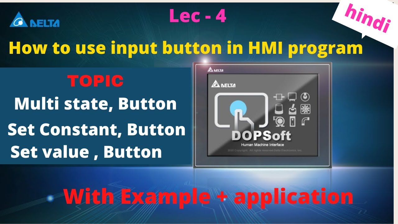 how to use Multistate button | set constant button | set value | delta hmi button use | hmi delta