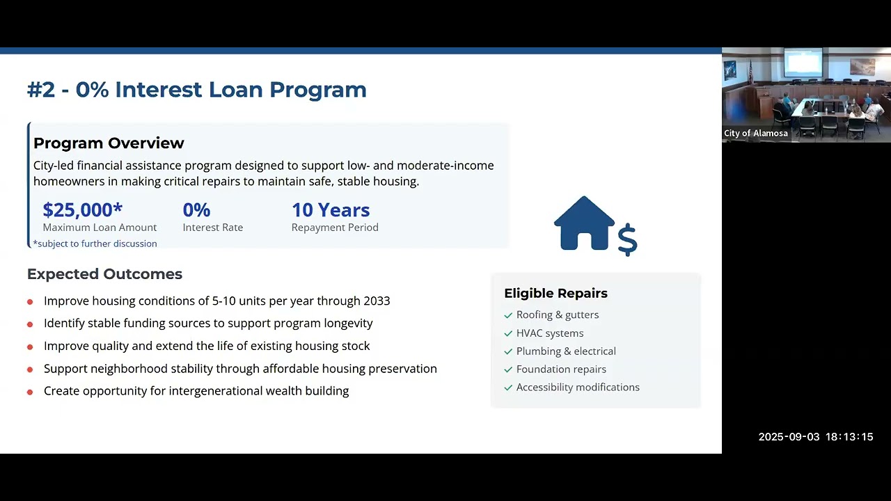 Work Session - 09/03/2025 - Review of Housing Rehabilitation Program Plan