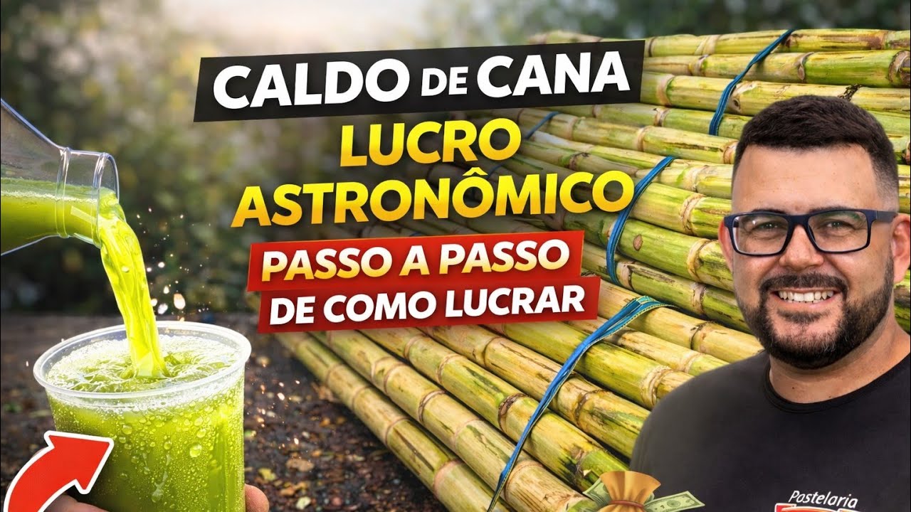 CALDO de CANA na pastelaria, lucro astronômico, passo a passo com dicas valiosas