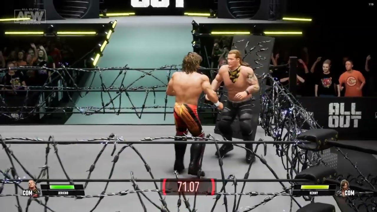 Chris Jericho vs Kenny Omega [Exploding Barbed Wire Deathmatch] [AEW  Fight Forever]