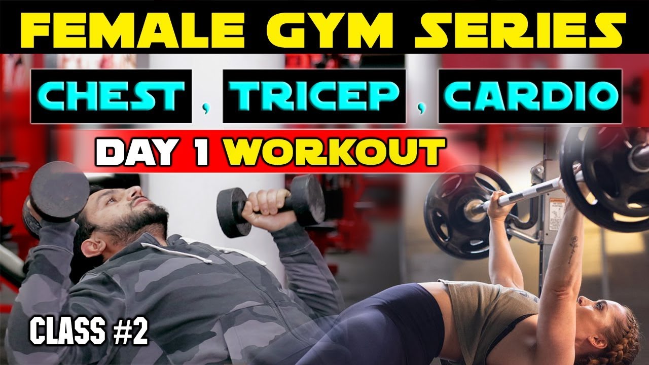 Fat Burning Body Tone Female Chest Triceps & Cardio Workout Routine Class# 2